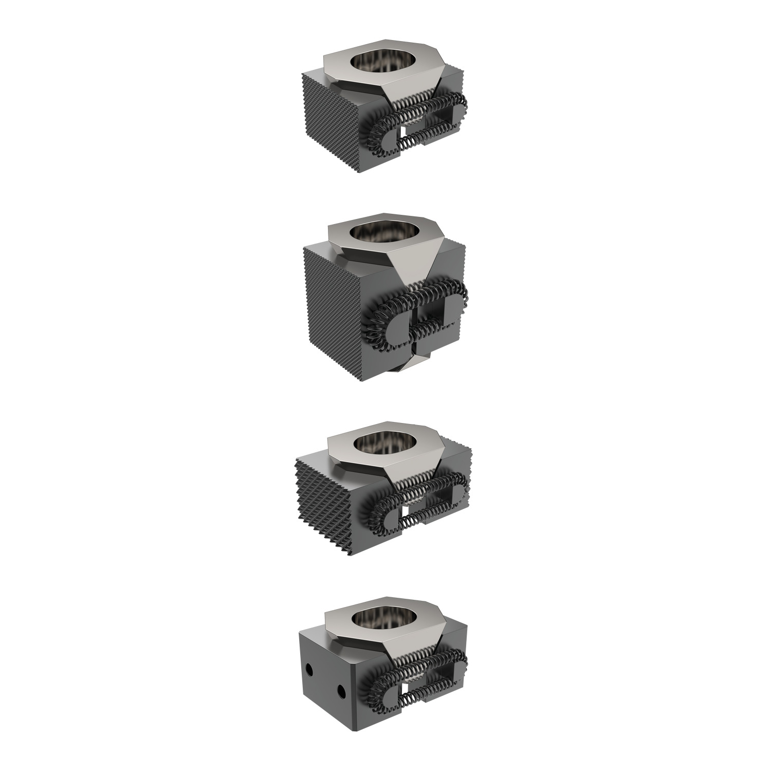 Taper Clamps Hold down action taper clamps made from hardened steel. Ideal for both horizontal and vertical clamping of multiple parts. Can be mounted in a threaded hole or t-slot.