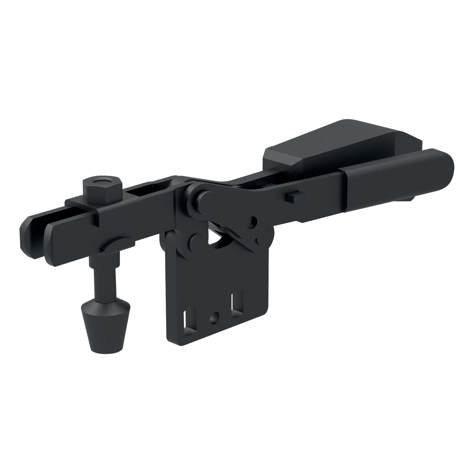 Product 41060.2, Horizontal Acting Toggle Clamps black - open arm - vertical base - safety / 